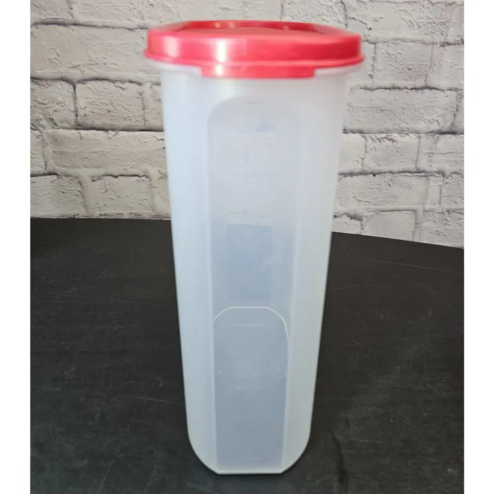 Tupperware Modular Mates Pantry Storage Container 9.75 Cup 2.3L Red Lid Tall